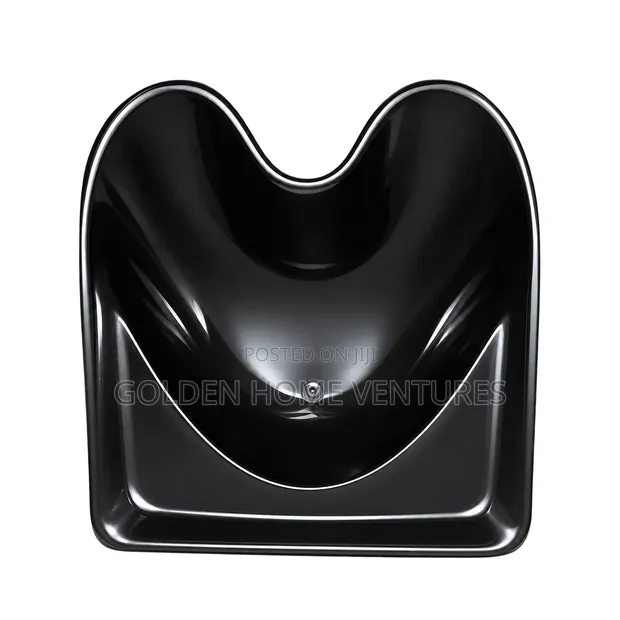 Medium Fiberglass Salon Shampoo Basin - Black - 1