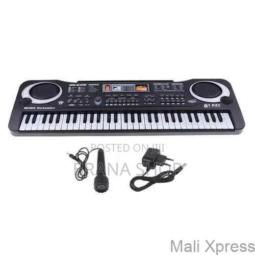 61-Key Kids Electronic Piano Keyboard with Microphone - 1
