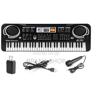 61-Key Electronic Piano Keyboard with Microphone for Kids