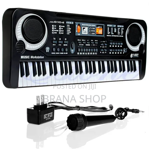 Piano Keyboard ya Kielektroniki ya Vifunguo 61 kwa Watoto na Maikrofoni - 1