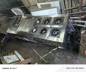 Stainless Steel Commercial 6-Burner Gas Cooker