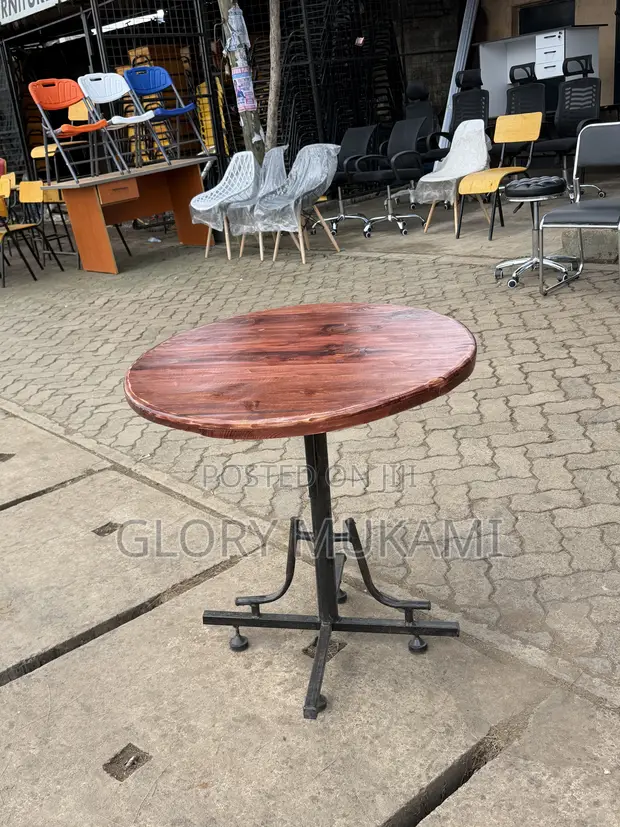 Wooden Round Restaurant Table - Brand New - 1