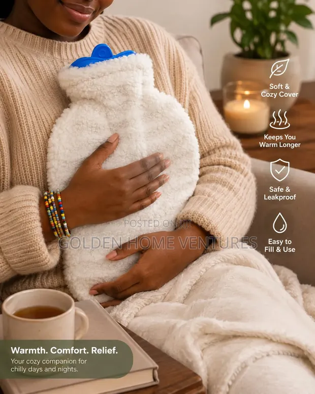 Cozy Fleece Hot Water Bottle - Pain Relief & Warmth - 1