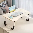 Foldable Laptop Bed Table with Tablet Holder - 4