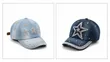 Classy Denim Rhinestone Caps - 2