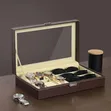 9 Slot Faux Leather Watch & Glasses Organizer Box - 4