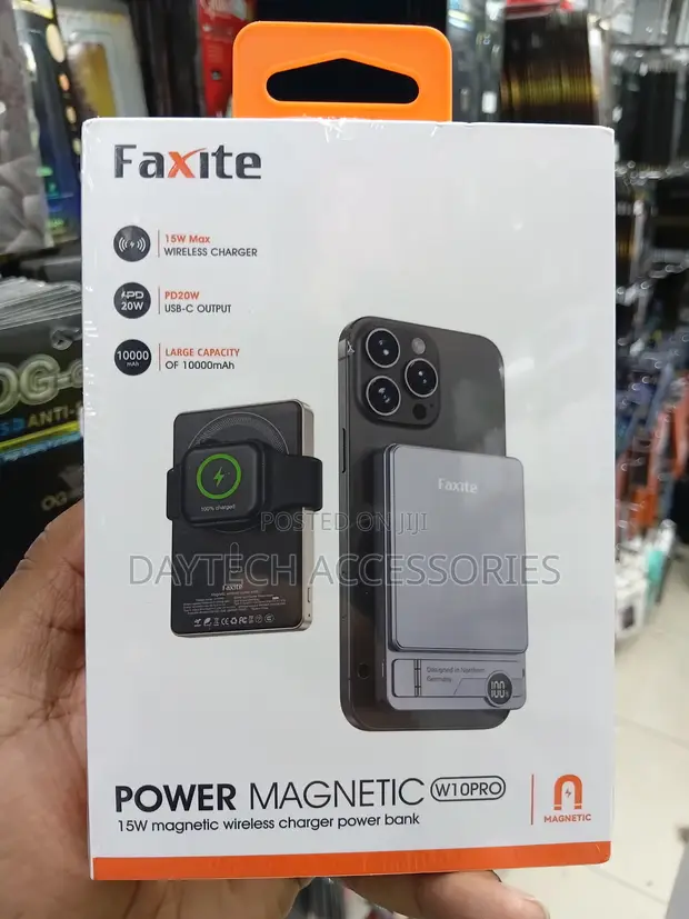 Faxite W10 Pro 10,000mAh Magnetic Wireless Power Bank - 1