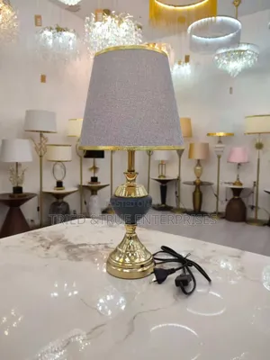 Unique Bedside Lamp - Matte Black & Gold