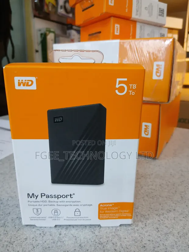 WD My Passport 5TB External Hard Drive - 1