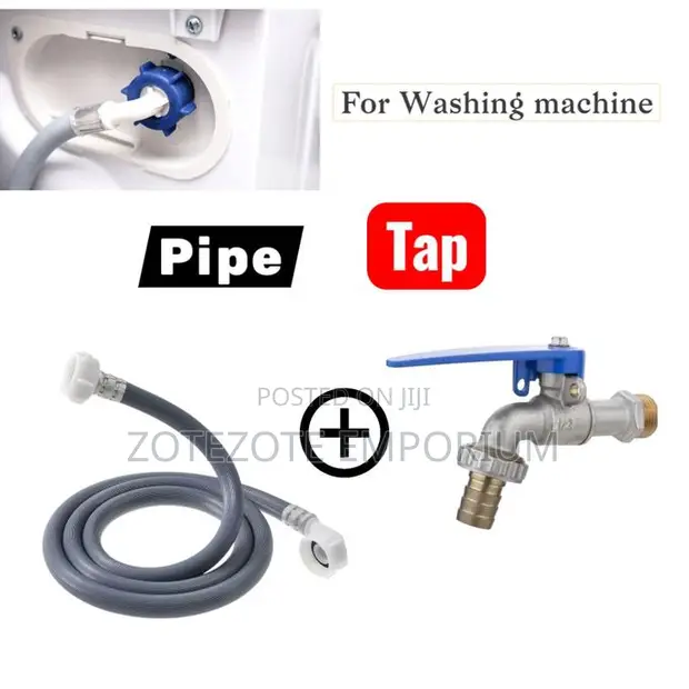 Washing Machine Inlet Hose Pipe with Tap Connector Kit - 1