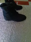 Black Leather Ankle Boots / Combat Boots, Size 1.5 - 1