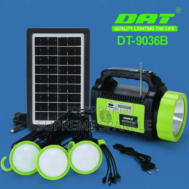 DAT DT-9036B Solar Lighting System with FM Radio & Bluetooth - 1
