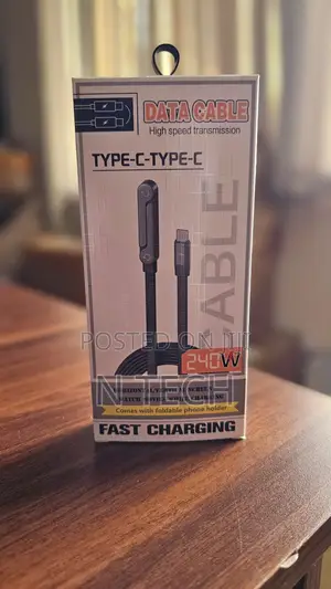 240W USB-C to USB-C Cable with Phone Holder
