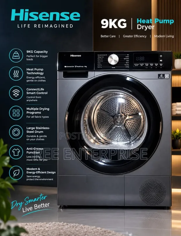 Hisense 9kg Front Load Dryer - 1