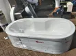 White Oval Enclosed Freestanding Bathtub - 1