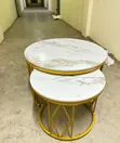 Elegant 2-in-1 Marble Nesting Side Tables - 2