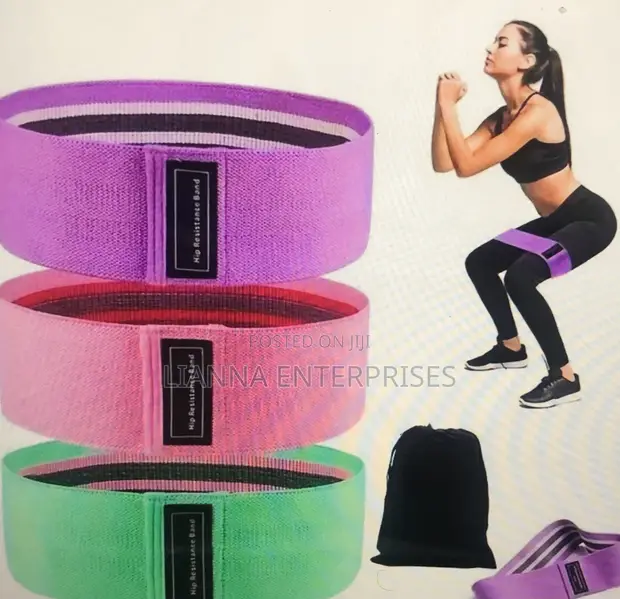 3 Pack Non-Slip Fabric Hip Resistance Bands - 1