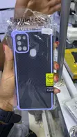 Shockproof Carbon-Fiber Case for Samsung Galaxy A21s (Purple) - 1