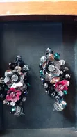 Beaded Floral Statement Necklace and Earrings Set - 4