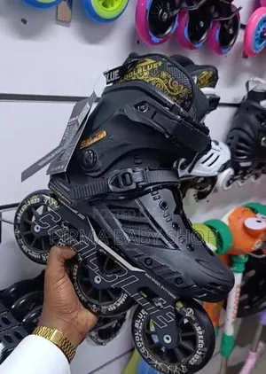Sketi za Inline za Kasi kwa Watu Wazima - Nyeusi/Bluu