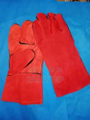 Gloves za Kazi za Ngozi Nzito - Nyekundu