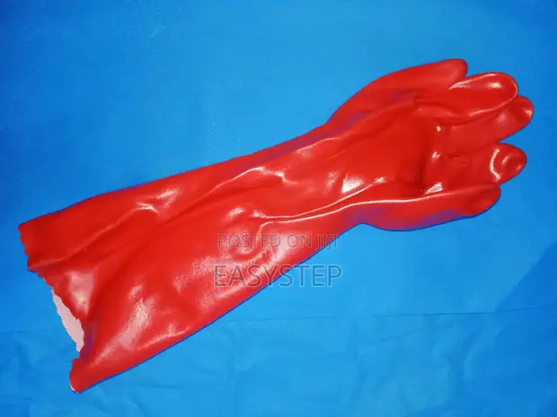 Gloves za Kusafisha za Heavy Duty za PVC Rubber Nyekundu - 1
