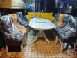 Seti ya Meza ya Kulia Chakula Nyeupe na Kijivu ya Viti 6 - 1