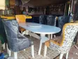 Seti ya Meza ya Kulia Chakula Nyeupe na Kijivu ya Viti 6 - 3
