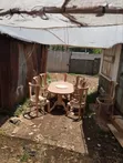 Seti ya Meza ya Kulia Chakula Nyeupe na Kijivu ya Viti 6 - 5