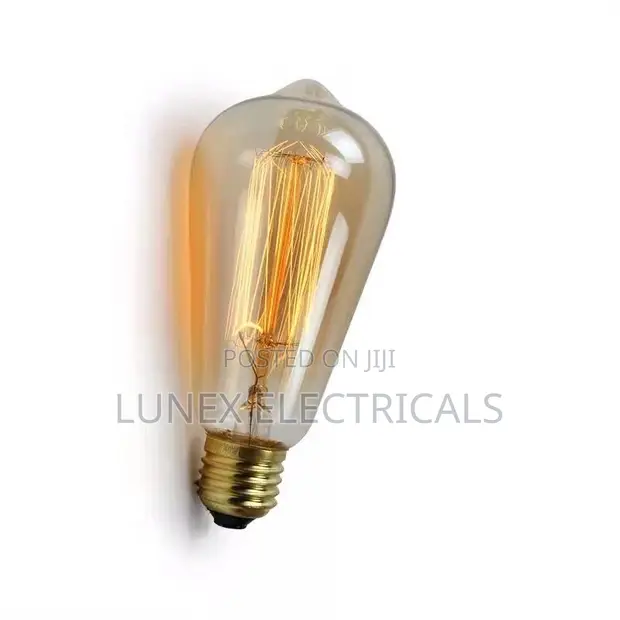Amber ST64 Pacifier Shape Warm Light Bulb 4W E27 - 1