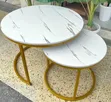 White Marble-Effect Nesting Coffee Table - Brand New - 1