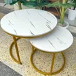 White Marble-Effect Nesting Coffee Table - Brand New - 2