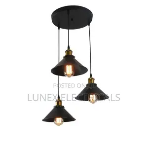 Black Iron LED Pendant Lamp for Kitchen Island