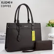 Women's Large Leather Laptop Tote Bag Set with Wallet - 1