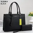Women's Large Leather Laptop Tote Bag Set with Wallet - 4