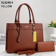 Women's Large Leather Laptop Tote Bag Set with Wallet - 5