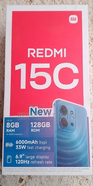 Xiaomi Redmi 15C 4G 128GB Nyeusi