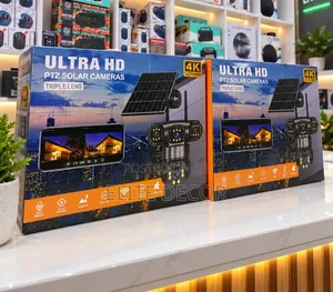 Solar WiFi PTZ Security Camera 4K Triple Lens