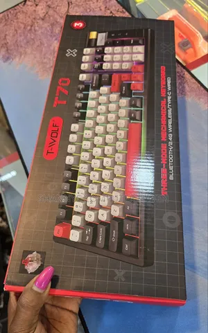 Twolf T70 Mechanical Keyboard ya Gaming ya Modes Tatu