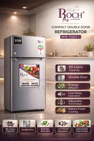 90 Litres Roch Double Door Refrigerator RFR-115 DT-1