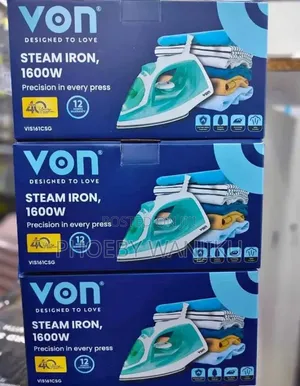 VON Steam Iron 1600W - Mpya Kabisa