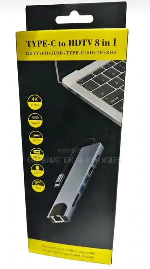 8-in-1 USB-C Hub with 4K HDMI, 100W PD, RJ45