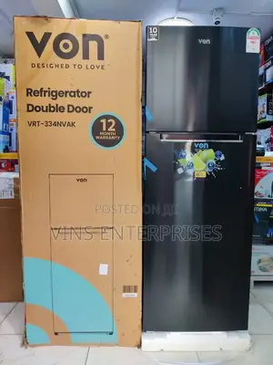 Von Double Door Refrigerator 334L Frost Free