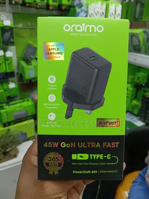 Oraimo PowerGaN 451 45W GaN Charger Haraka Sana - Nyeusi