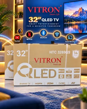 Vitron 32" QLED Smart Android Frameless TV yenye Bluetooth