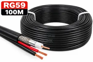 RG59 Coaxial Cable with Power, 100m, Generic