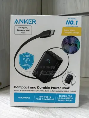 Anker Nano A1638H 10K 45W Power Bank - Nyeusi