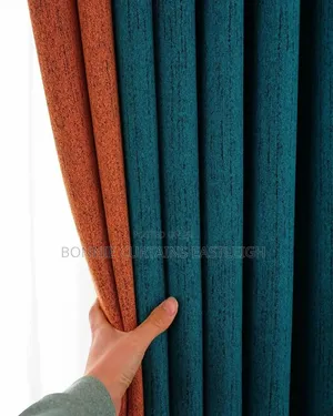 Burnt Orange and Gray Ring Curtains