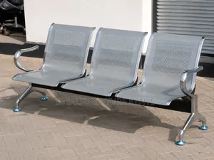 3-Seater Stainless Steel Metal Waiting Bench