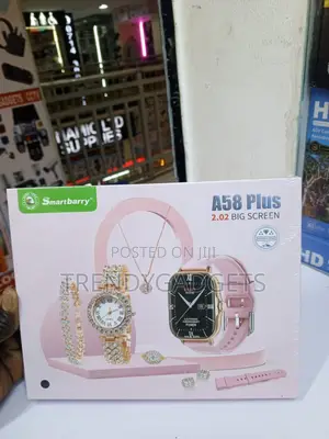 A58 Plus Smart Watch 8-in-1 Gift Set na Pink Strap